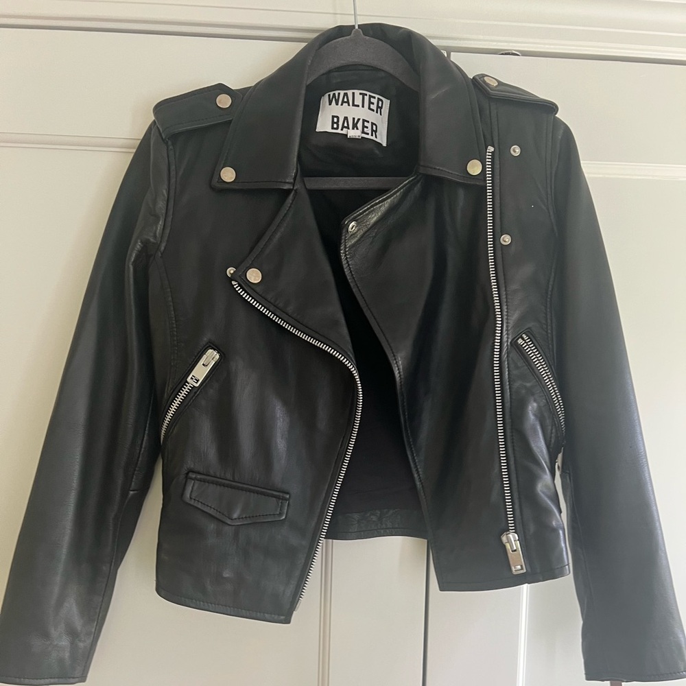 Walter Baker Black Leather Jacket for Women